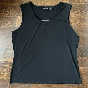 Tahari Black Tank Top with Silver Detail-Size XL